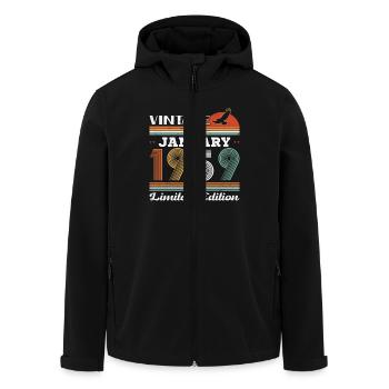 Januar 1959 Retro Vintage Geburtstagsgeschenk - Recycelte Männer Softshell-Jacke von Stanley/Stella - Schwarz - Vorne - AI Model Male 185 light (185cm)