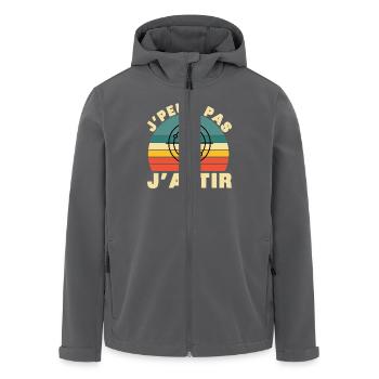 Je peux pas j'ai tir Humour cadeau - Veste softshell homme en polyester recyclé Stanley/Stella - charbon - Devant - AI Model Male 185 light (185cm)