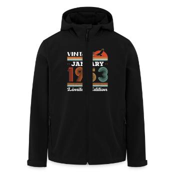 Januar 1953 Retro Vintage Geburtstagsgeschenk - Recycelte Männer Softshell-Jacke von Stanley/Stella - Schwarz - Vorne - AI Model Male 185 light (185cm)