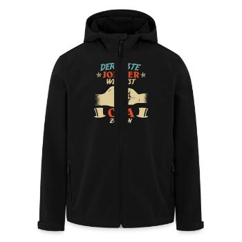 Opi DER BESTE JOB DER WELT IST OPA ZU SEIN - Recycelte Männer Softshell-Jacke von Stanley/Stella - Schwarz - Vorne - AI Model Male 185 light (185cm)