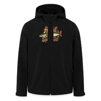 HECHT SPEZIALIST Lustiges Angler Outfit Hecht - Recycelte Männer Softshell-Jacke von Stanley/Stella - Schwarz - Vorne - AI Model Male 185 light (185cm)