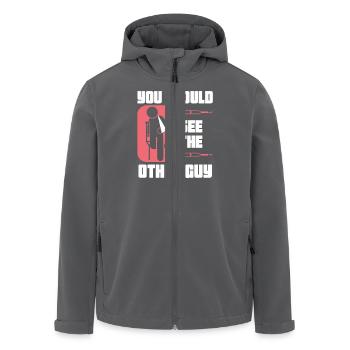 You Should See The Other Guy Vintage - Recycelte Männer Softshell-Jacke von Stanley/Stella - Anthrazit - Vorne - AI Model Male 185 light (185cm)