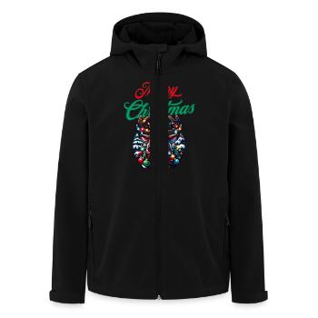 Joyeux Noël souhaite drôle de renne - Noël - Veste softshell homme en polyester recyclé Stanley/Stella - noir - Devant - AI Model Male 185 light (185cm)