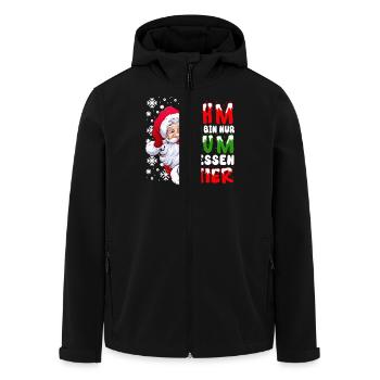 I'm just here to eat Christmas Men - Men’s Recycled Softshell Jacket by Stanley/Stella - black - Front - AI Model Male 185 light (185cm)