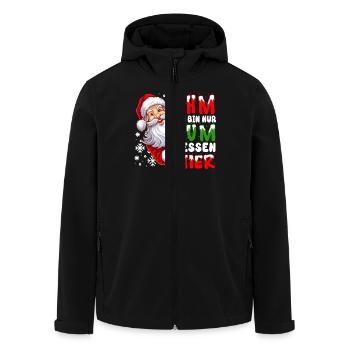 I'm just here to eat Christmas Men - Men’s Recycled Softshell Jacket by Stanley/Stella - black - Front - AI Model Male 185 light (185cm)