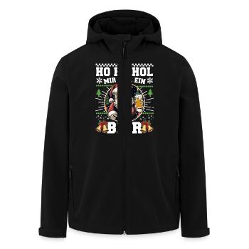 Ho Ho offrez-moi une bière Noël Noël - Veste softshell homme en polyester recyclé Stanley/Stella - noir - Devant - AI Model Male 185 light (185cm)