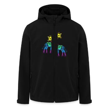 LGBT Regenbogen Giraffen Giraffe Gay Pride - Recycelte Männer Softshell-Jacke von Stanley/Stella - Schwarz - Vorne - AI Model Male 185 light (185cm)