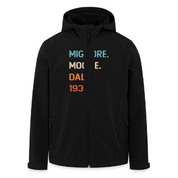 Best Wife since 1935 - Men’s Recycled Softshell Jacket by Stanley/Stella - black - Front - AI Model Male 185 light (185cm)