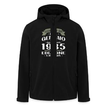 Janvier 1935 Vintage Cadeau d’anniversaire - Veste softshell homme en polyester recyclé Stanley/Stella - noir - Devant - AI Model Male 185 light (185cm)