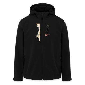Fleur, Art du Nouvel An japonais, Floraisons japonaises - Veste softshell homme en polyester recyclé Stanley/Stella - noir - Devant - AI Model Male 185 light (185cm)