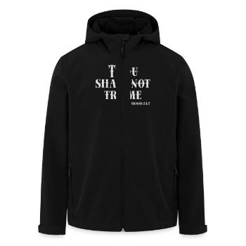 Thou Shalt Not Try Me - Mood 24:7 Humorvolle - Recycelte Männer Softshell-Jacke von Stanley/Stella - Schwarz - Vorne - AI Model Male 185 light (185cm)