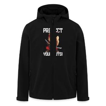 Beschütze Deine Nüsse Ninja Eichhörnchen - Recycelte Männer Softshell-Jacke von Stanley/Stella - Schwarz - Vorne - AI Model Male 185 light (185cm)