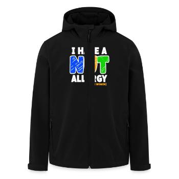 Ich Habe Eine Nussallergie Lustiger Spruch Für - Recycelte Männer Softshell-Jacke von Stanley/Stella - Schwarz - Vorne - AI Model Male 185 light (185cm)