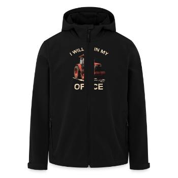 Je vais être dans mon bureau conducteur de tracteur - Veste softshell homme en polyester recyclé Stanley/Stella - noir - Devant - AI Model Male 185 light (185cm)
