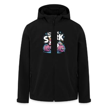 Einhorn Unicorn Ich Bin So Stark - Recycelte Männer Softshell-Jacke von Stanley/Stella - Schwarz - Vorne - AI Model Male 185 light (185cm)