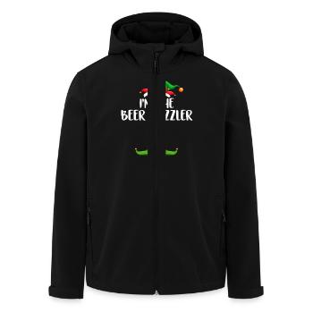 Je suis le lutin buveur de bière assorti Noël en famille - Veste softshell homme en polyester recyclé Stanley/Stella - noir - Devant - AI Model Male 185 light (185cm)