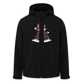 Katze Weihnachten Frohe Weihnachten - Recycelte Männer Softshell-Jacke von Stanley/Stella - Schwarz - Vorne - AI Model Male 185 light (185cm)