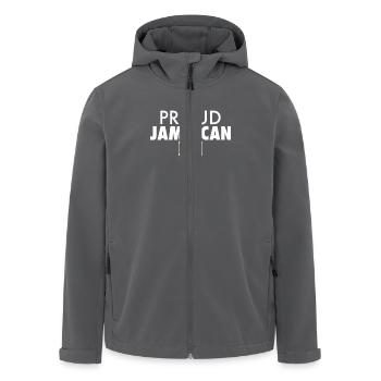 Proud Jamaican Jamaika Jamaikanische Flagge - Recycelte Männer Softshell-Jacke von Stanley/Stella - Anthrazit - Vorne - AI Model Male 185 light (185cm)