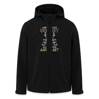 Lieber Ehrlich Gehasst Als Verlogen Angepasst - Recycelte Männer Softshell-Jacke von Stanley/Stella - Schwarz - Vorne - AI Model Male 185 light (185cm)