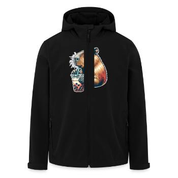 Thé à bulles Capybara - Veste softshell homme en polyester recyclé Stanley/Stella - noir - Devant - AI Model Male 185 light (185cm)