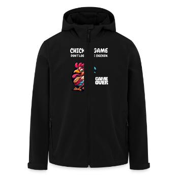 Chicken Game - Don ́t look at the Chicken Game Over - Men’s Recycled Softshell Jacket by Stanley/Stella - black - Front - AI Model Male 185 light (185cm)