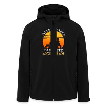 Angler DAS BESTE ANGELTEAM SOHN UND VATER - Recycelte Männer Softshell-Jacke von Stanley/Stella - Schwarz - Vorne - AI Model Male 185 light (185cm)