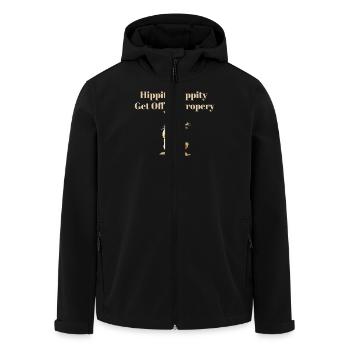 Hippity Hoppity Get Off My Property Funny - Men’s Recycled Softshell Jacket by Stanley/Stella - black - Front - AI Model Male 185 light (185cm)