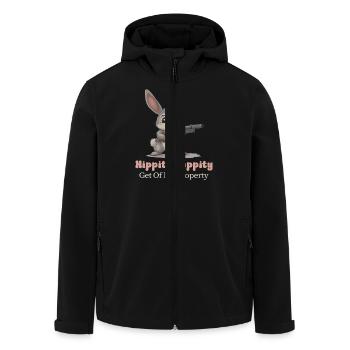 Hippity Hoppity Get Off My Property Funny - Men’s Recycled Softshell Jacket by Stanley/Stella - black - Front - AI Model Male 185 light (185cm)
