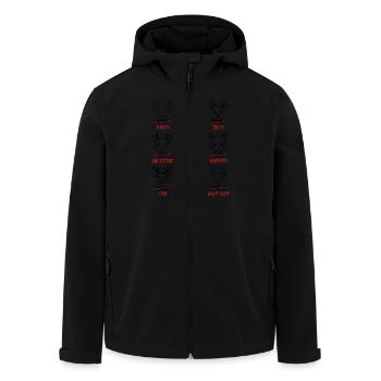 Humour de renne : de Dasher à Rudolph avec - Veste softshell homme en polyester recyclé Stanley/Stella - noir - Devant - AI Model Male 185 light (185cm)