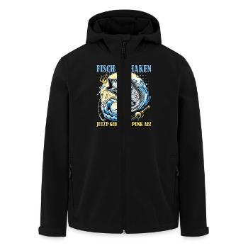 Angler FISCH AM HAKEN JETZT DER PUNK AB Lustiges - Recycelte Männer Softshell-Jacke von Stanley/Stella - Schwarz - Vorne - AI Model Male 185 light (185cm)