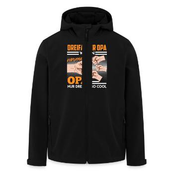 Opi DREIFACHER OPA WIE EIN NORMALER OPA DREIMAL SO - Recycelte Männer Softshell-Jacke von Stanley/Stella - Schwarz - Vorne - AI Model Male 185 light (185cm)