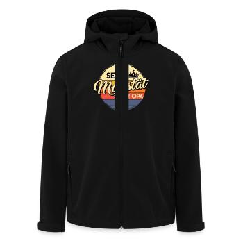 Großvater SEINE MAJESTÄT DER OPA Lustiges - Recycelte Männer Softshell-Jacke von Stanley/Stella - Schwarz - Vorne - AI Model Male 185 light (185cm)