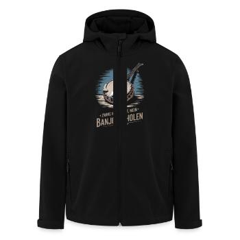 Banjo Spieler Bluegrass Musik Saiteninstrument - Recycelte Männer Softshell-Jacke von Stanley/Stella - Schwarz - Vorne - AI Model Male 185 light (185cm)