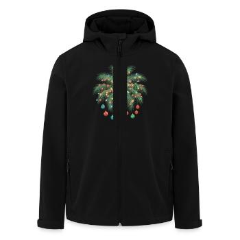 Festliche Weihnachten Palme Tropische Weihnacht - Recycelte Männer Softshell-Jacke von Stanley/Stella - Schwarz - Vorne - AI Model Male 185 light (185cm)