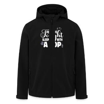 Feel safe tonight sleep with a - Men’s Recycled Softshell Jacket by Stanley/Stella - black - Front - AI Model Male 185 light (185cm)