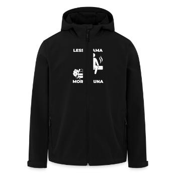Moins de drame, plus de relaxation au sauna en disant pour - Veste softshell homme en polyester recyclé Stanley/Stella - noir - Devant - AI Model Male 185 light (185cm)