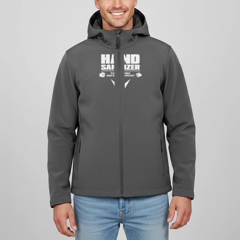 Hand Sanitizer Instructions Humorous Note for Men’s Recycled Softshell Jacket Discoverer by Stanley/Stella