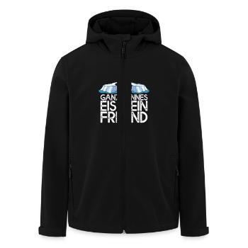 Ganz dünnes Eis mein Freund Stier Ochse Eisscholle - Recycelte Männer Softshell-Jacke von Stanley/Stella - Schwarz - Vorne - AI Model Male 185 light (185cm)