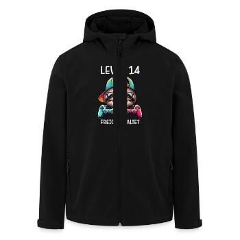 Level 14 Freigeschaltet Gamer Geburtstag Faultier - Recycelte Männer Softshell-Jacke von Stanley/Stella - Schwarz - Vorne - AI Model Male 185 light (185cm)