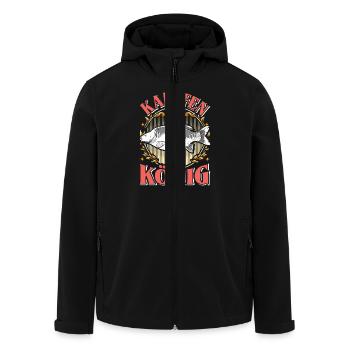 KAPRFEN KÖNIG Lustiges Karpfen Angler Outfit - Recycelte Männer Softshell-Jacke von Stanley/Stella - Schwarz - Vorne - AI Model Male 185 light (185cm)