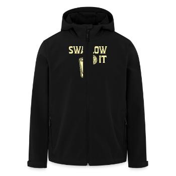 Swallow It Lemon Shot Glass Humor Saying - Men’s Recycled Softshell Jacket by Stanley/Stella - black - Front - AI Model Male 185 light (185cm)