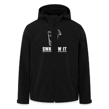 Swallow It Lemon Shot Glass Humor Saying - Men’s Recycled Softshell Jacket by Stanley/Stella - black - Front - AI Model Male 185 light (185cm)