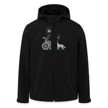Wheelchair Sit Dog Walk Symbol Humor - Men’s Recycled Softshell Jacket by Stanley/Stella - black - Front - AI Model Male 185 light (185cm)