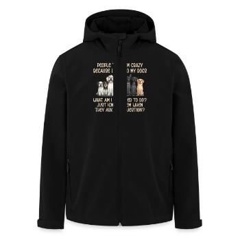 People think I'm crazy because I'm with my - Men’s Recycled Softshell Jacket by Stanley/Stella - black - Front - AI Model Male 185 light (185cm)
