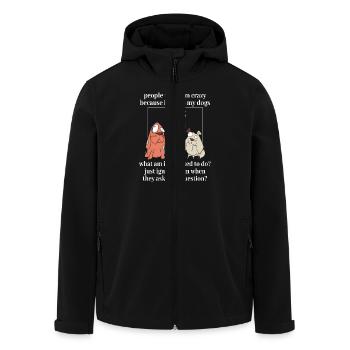 People think I'm crazy because I'm with my - Men’s Recycled Softshell Jacket by Stanley/Stella - black - Front - AI Model Male 185 light (185cm)