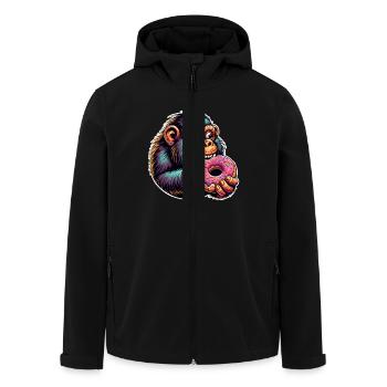 Donut de Néandertal - Veste softshell homme en polyester recyclé Stanley/Stella - noir - Devant - AI Model Male 185 light (185cm)
