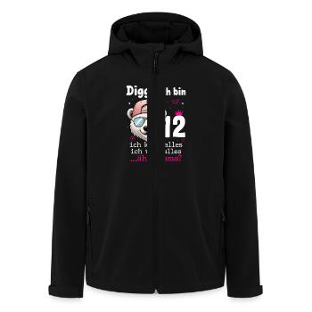 Digga Ich Bin 12 Kindergeburtstag Mädchen - Recycelte Männer Softshell-Jacke von Stanley/Stella - Schwarz - Vorne - AI Model Male 185 light (185cm)