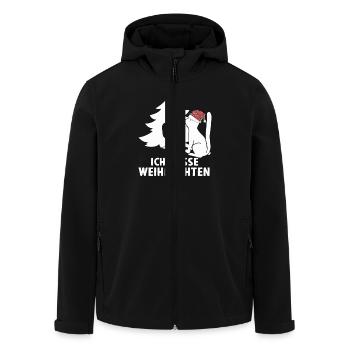 Ich Hasse Weihnachten Katze Weihnachtsbaum Humor - Recycelte Männer Softshell-Jacke von Stanley/Stella - Schwarz - Vorne - AI Model Male 185 light (185cm)