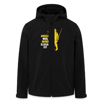 Ich Angle Weil Mord Illegal Ist Sarkasmus Angler - Recycelte Männer Softshell-Jacke von Stanley/Stella - Schwarz - Vorne - AI Model Male 185 light (185cm)