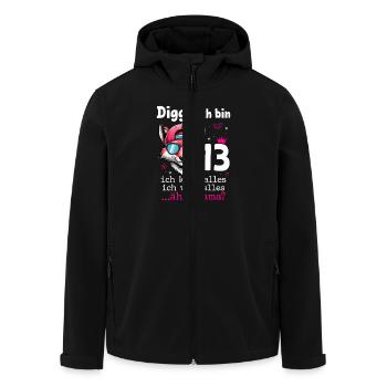Digga Ich Bin 13 Kindergeburtstag Mädchen - Recycelte Männer Softshell-Jacke von Stanley/Stella - Schwarz - Vorne - AI Model Male 185 light (185cm)